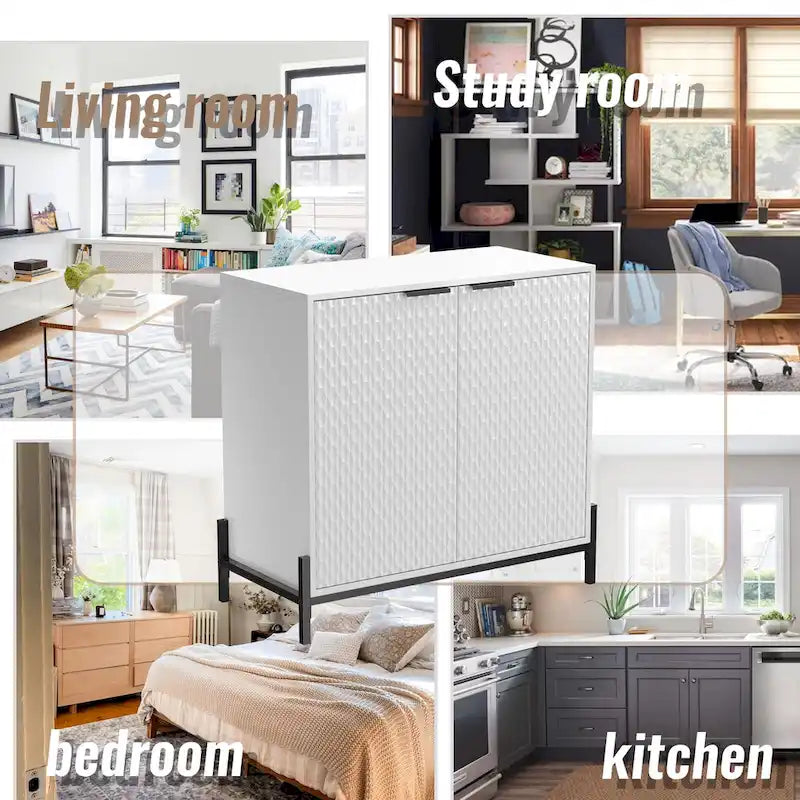 Clihome Buffet de rangement d'appoint moderne et brillant
