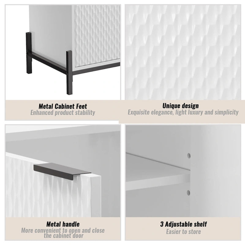 Clihome Buffet de rangement d'appoint moderne et brillant