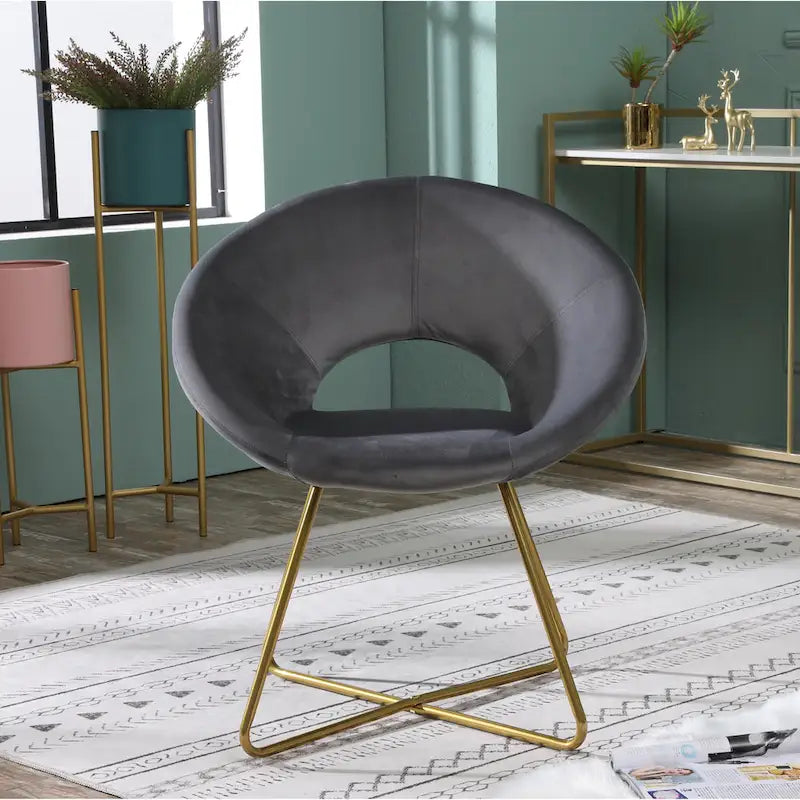 Fauteuil d'appoint en velours Murray Silver Orchid