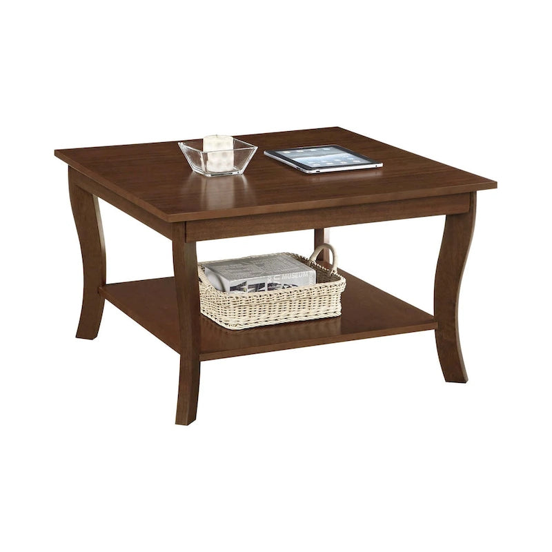 Table basse carrée avec étagère American Heritage de Convenience Concepts