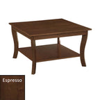 Table basse carrée avec étagère American Heritage de Convenience Concepts