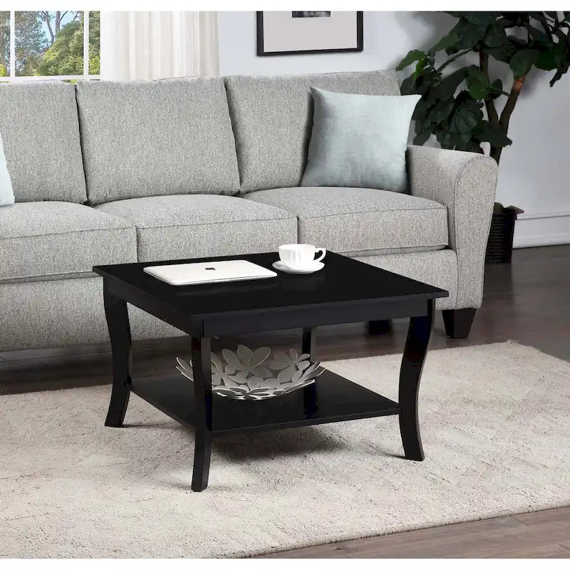 Table basse carrée avec étagère American Heritage de Convenience Concepts