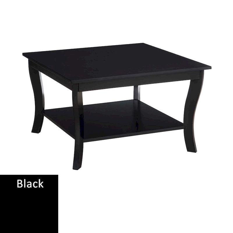 Table basse carrée avec étagère American Heritage de Convenience Concepts