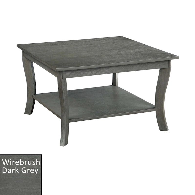 Table basse carrée avec étagère American Heritage de Convenience Concepts