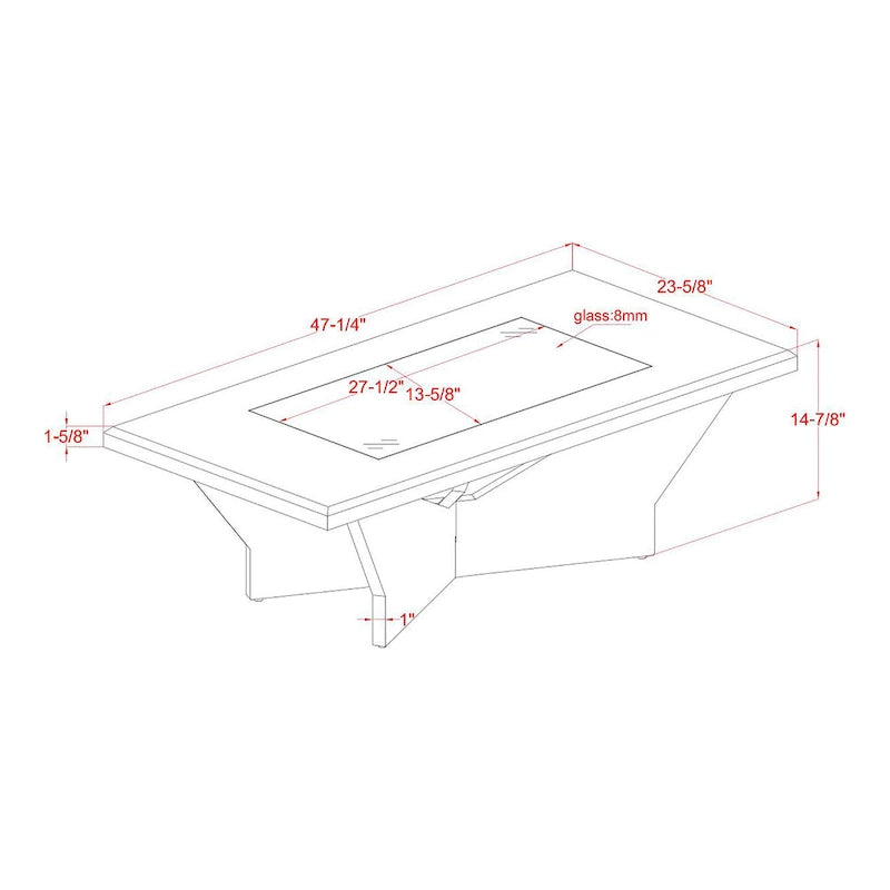 Table basse Ameena avec plateau en verre de Furniture of America