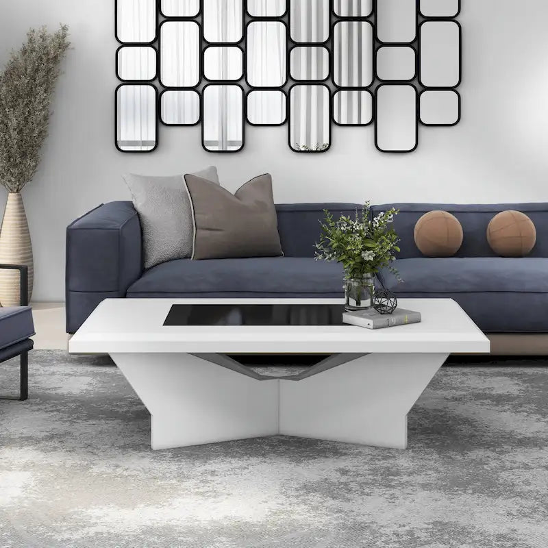 Table basse Ameena avec plateau en verre de Furniture of America