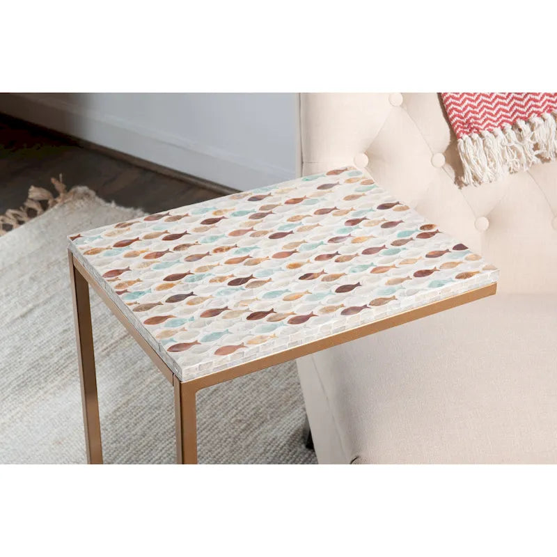 Table d'appoint en mosaïque de poisson capiz Shawnee