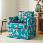 Fauteuil pivotant déhoussable Erkenbald avec coussin amovible par HULALA HOME