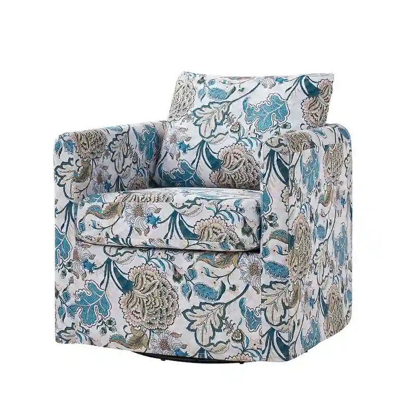 Fauteuil pivotant déhoussable Erkenbald avec coussin amovible par HULALA HOME