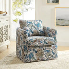 Fauteuil pivotant déhoussable Erkenbald avec coussin amovible par HULALA HOME