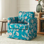 Fauteuil pivotant déhoussable Erkenbald avec coussin amovible par HULALA HOME