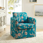 Fauteuil pivotant déhoussable Erkenbald avec coussin amovible par HULALA HOME
