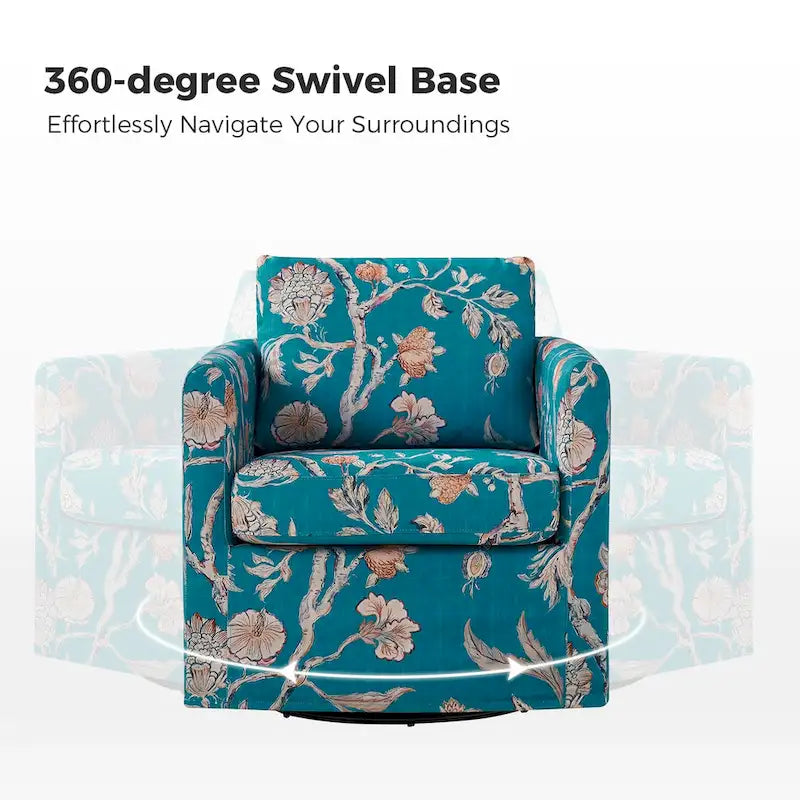 Fauteuil pivotant déhoussable Erkenbald avec coussin amovible par HULALA HOME