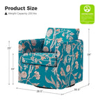 Fauteuil pivotant déhoussable Erkenbald avec coussin amovible par HULALA HOME
