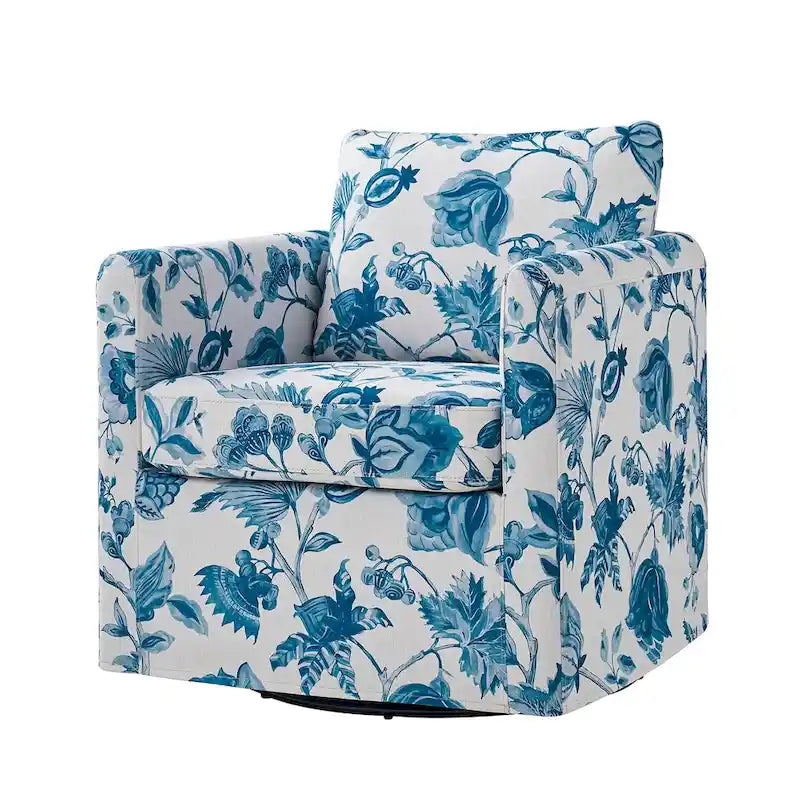 Fauteuil pivotant déhoussable Erkenbald avec coussin amovible par HULALA HOME
