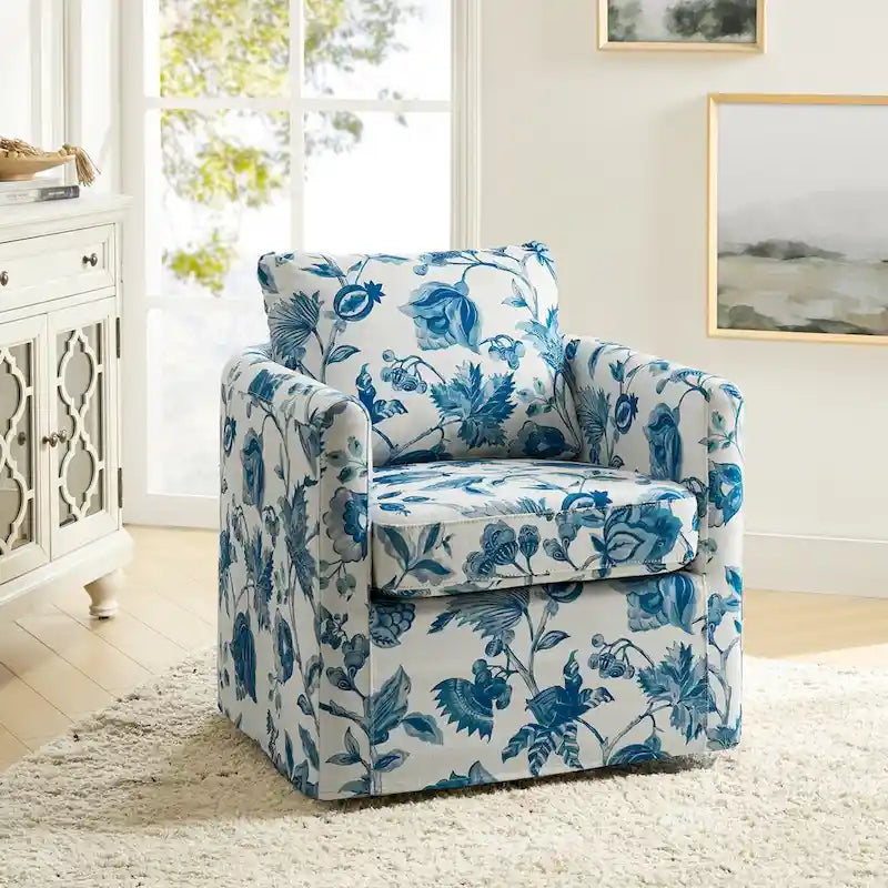 Fauteuil pivotant déhoussable Erkenbald avec coussin amovible par HULALA HOME