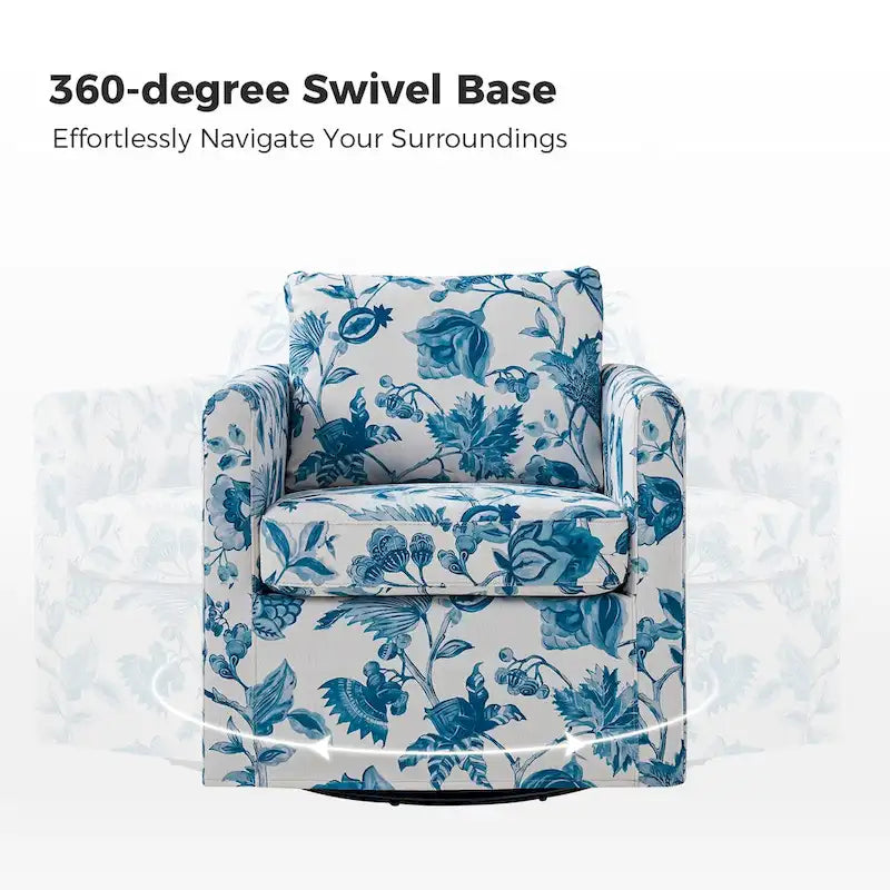 Fauteuil pivotant déhoussable Erkenbald avec coussin amovible par HULALA HOME