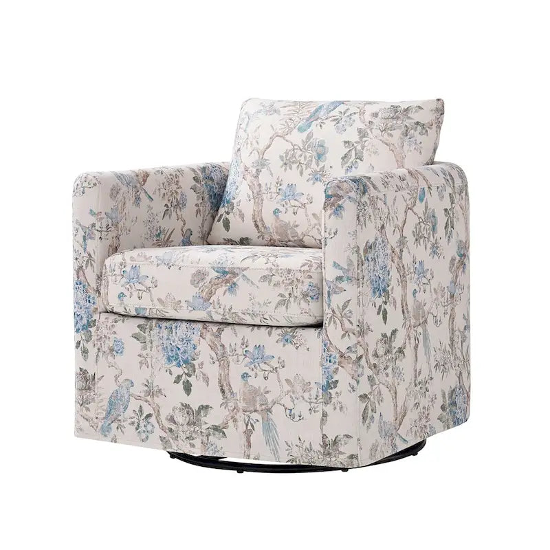 Fauteuil pivotant déhoussable Erkenbald avec coussin amovible par HULALA HOME