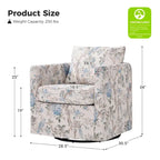 Fauteuil pivotant déhoussable Erkenbald avec coussin amovible par HULALA HOME