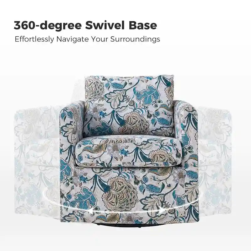 Fauteuil pivotant déhoussable Erkenbald avec coussin amovible par HULALA HOME