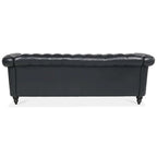 Canapé Chesterfield capitonné en similicuir avec accoudoirs roulés de 84,65 po