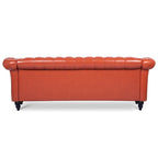 Canapé Chesterfield capitonné en similicuir avec accoudoirs roulés de 84,65 po