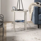 Table d'appoint ronde large Hera 19.63 avec étagère en verre transparent