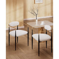 Morden Fort Chaises de salle à manger modernes en bouclette, fauteuil en velours, lot de 2