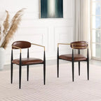 Morden Fort Chaises de salle à manger modernes en bouclette, fauteuil en velours, lot de 2