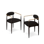 Morden Fort Chaises de salle à manger modernes en bouclette, fauteuil en velours, lot de 2