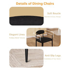 Morden Fort Chaises de salle à manger modernes en bouclette, fauteuil en velours, lot de 2