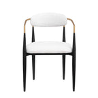 Morden Fort Chaises de salle à manger modernes en bouclette, fauteuil en velours, lot de 2