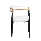 Morden Fort Chaises de salle à manger modernes en bouclette, fauteuil en velours, lot de 2