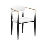 Morden Fort Chaises de salle à manger modernes en bouclette, fauteuil en velours, lot de 2