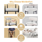 Morden Fort Chaises de salle à manger modernes en bouclette, fauteuil en velours, lot de 2