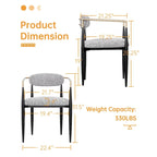 Morden Fort Chaises de salle à manger modernes en bouclette, fauteuil en velours, lot de 2