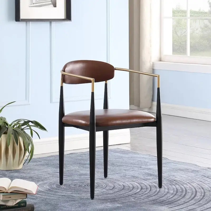 Morden Fort Chaises de salle à manger modernes en bouclette, fauteuil en velours, lot de 2