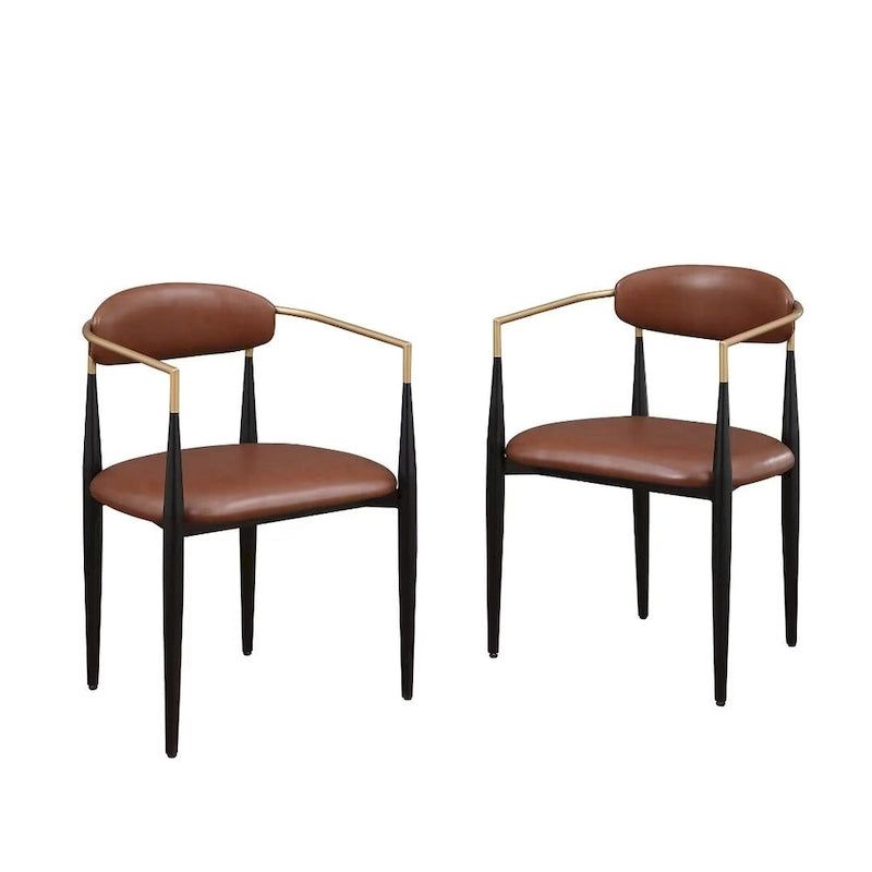 Morden Fort Chaises de salle à manger modernes en bouclette, fauteuil en velours, lot de 2