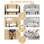 Morden Fort Chaises de salle à manger modernes en bouclette, fauteuil en velours, lot de 2