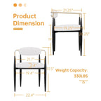 Morden Fort Chaises de salle à manger modernes en bouclette, fauteuil en velours, lot de 2