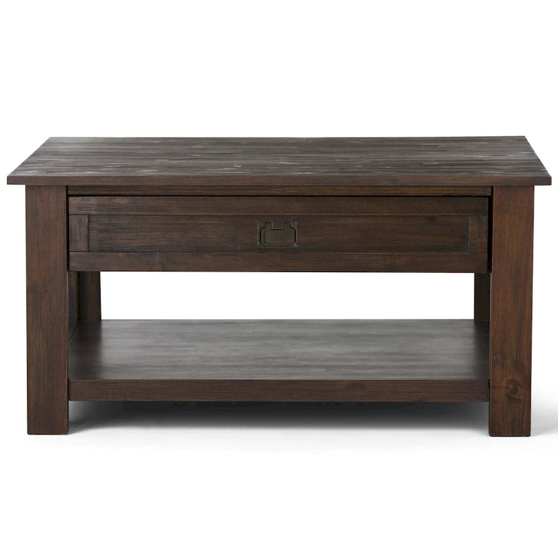 WYNDENHALL Garret Table Basse Carrée Rustique en Bois d'Acacia Massif de 38 po de Large - 38 L x 38 P x 19 H