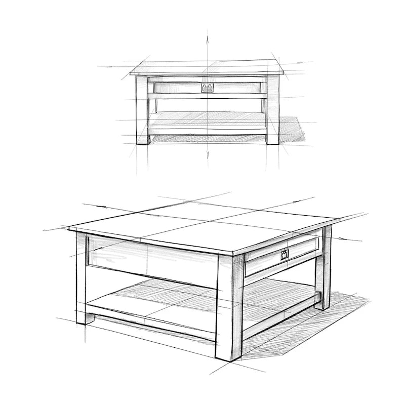 WYNDENHALL Garret Table Basse Carrée Rustique en Bois d'Acacia Massif de 38 po de Large - 38 L x 38 P x 19 H