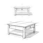 WYNDENHALL Garret Table Basse Carrée Rustique en Bois d'Acacia Massif de 38 po de Large - 38 L x 38 P x 19 H