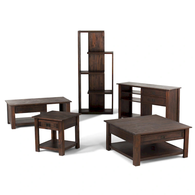WYNDENHALL Garret Table Basse Carrée Rustique en Bois d'Acacia Massif de 38 po de Large - 38 L x 38 P x 19 H
