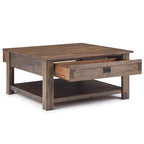 WYNDENHALL Garret Table Basse Carrée Rustique en Bois d'Acacia Massif de 38 po de Large - 38 L x 38 P x 19 H