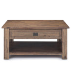 WYNDENHALL Garret Table Basse Carrée Rustique en Bois d'Acacia Massif de 38 po de Large - 38 L x 38 P x 19 H