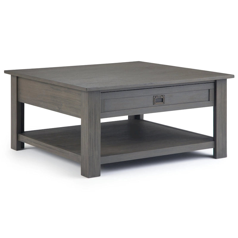 WYNDENHALL Garret Table Basse Carrée Rustique en Bois d'Acacia Massif de 38 po de Large - 38 L x 38 P x 19 H