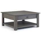 WYNDENHALL Garret Table Basse Carrée Rustique en Bois d'Acacia Massif de 38 po de Large - 38 L x 38 P x 19 H