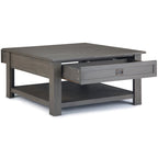 WYNDENHALL Garret Table Basse Carrée Rustique en Bois d'Acacia Massif de 38 po de Large - 38 L x 38 P x 19 H