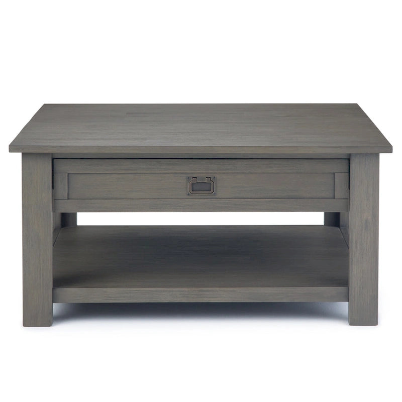WYNDENHALL Garret Table Basse Carrée Rustique en Bois d'Acacia Massif de 38 po de Large - 38 L x 38 P x 19 H